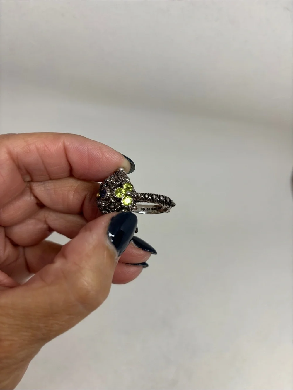 Barbara Bixby Moroccan/Antique style sterling and gold ring